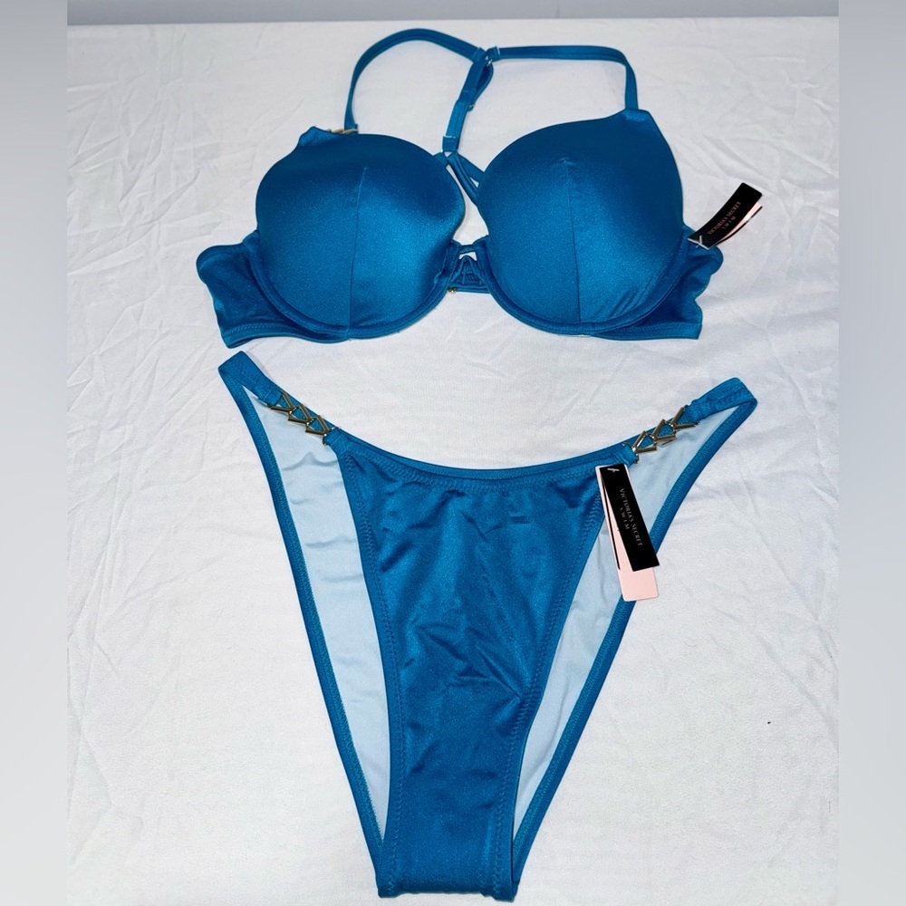 NWT Victoria Secret Shimmer Bikini Set 38C - Picture 5 of 7